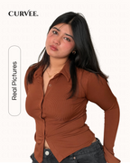 Slim-fit Slimming Stretch Long Sleeve Top