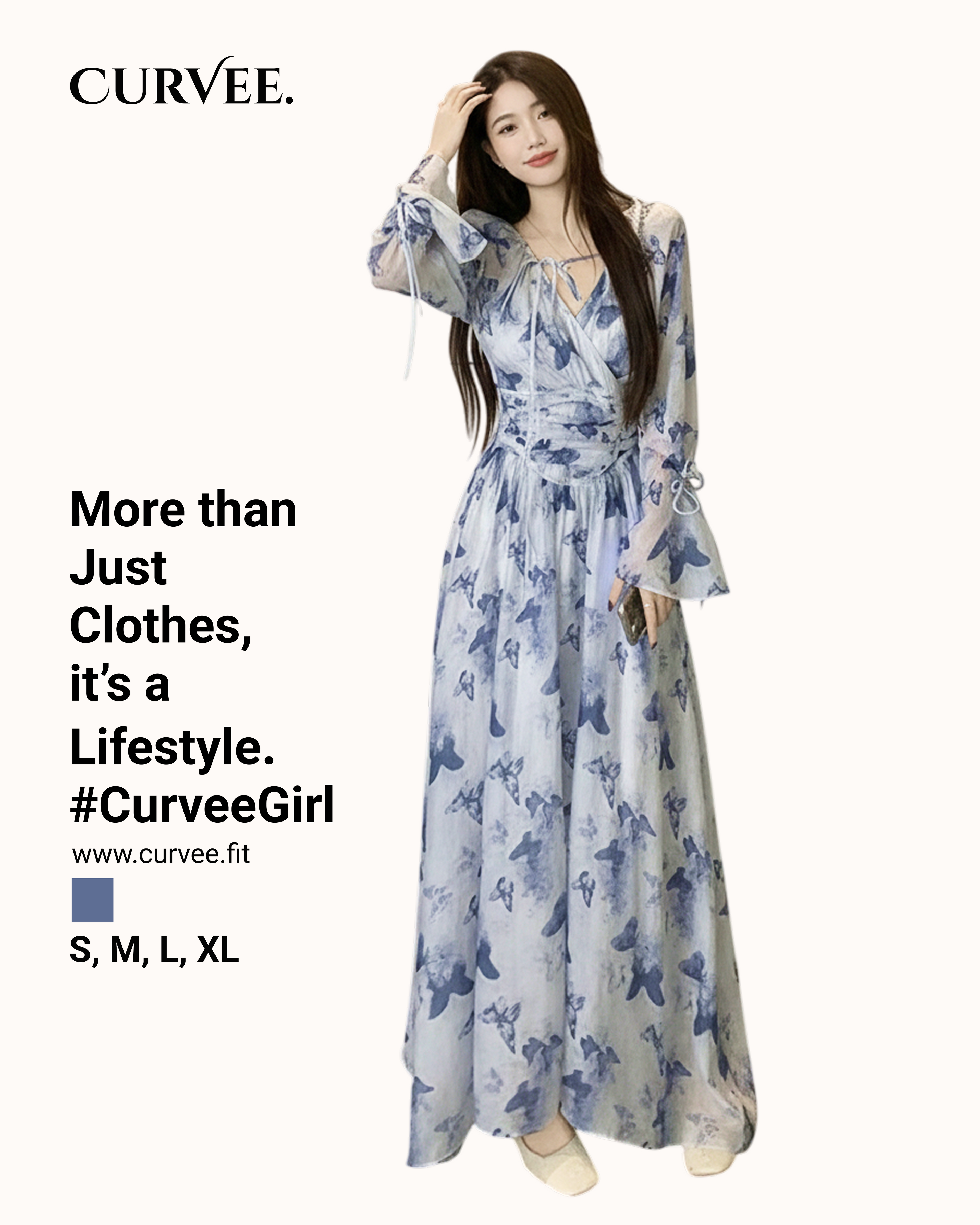 Aww! Blue Floral Dress for Women