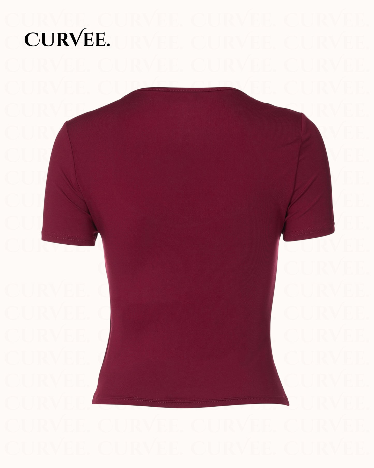 Wine red short sleeve T-shirt Top