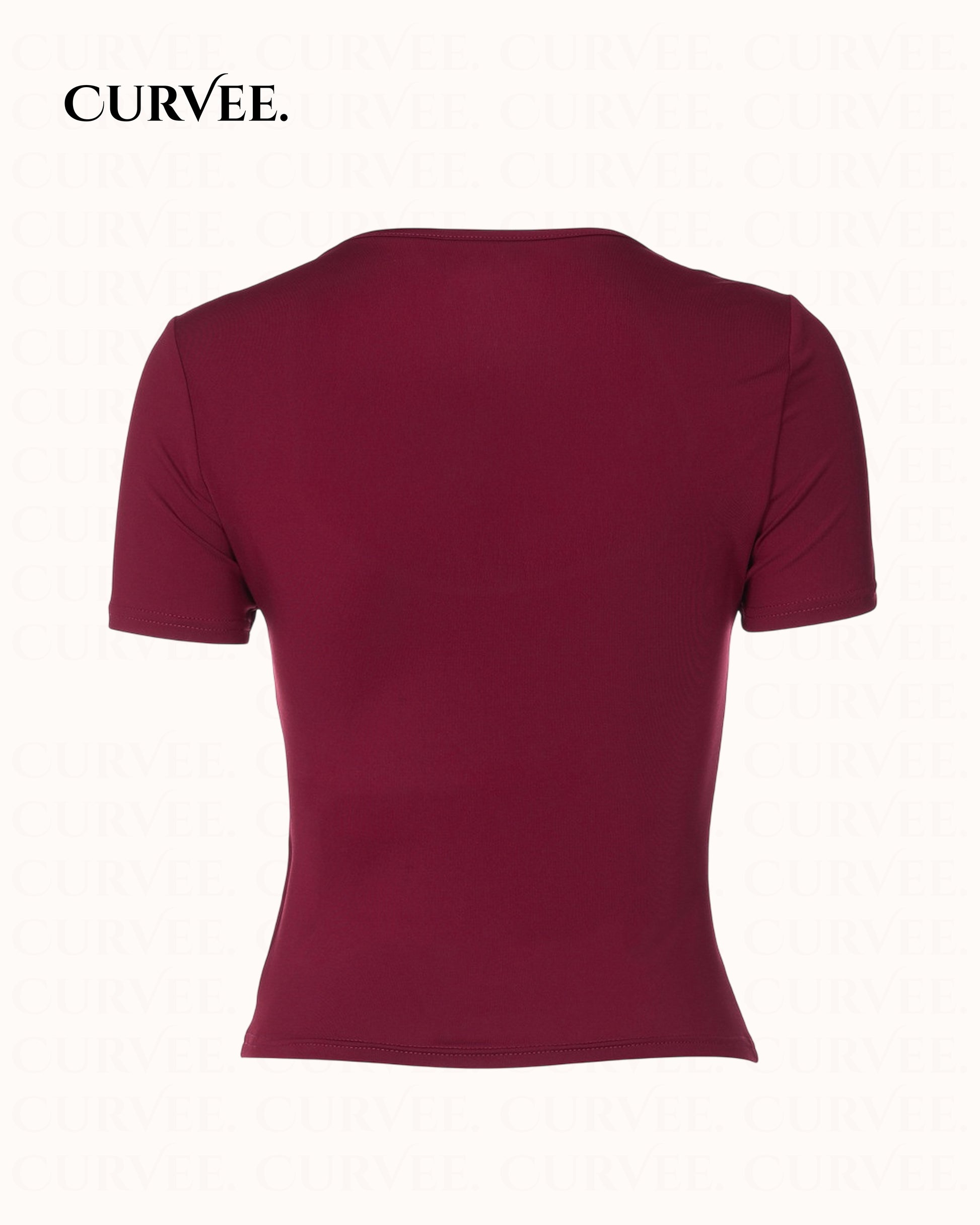 Wine red short sleeve T-shirt Top
