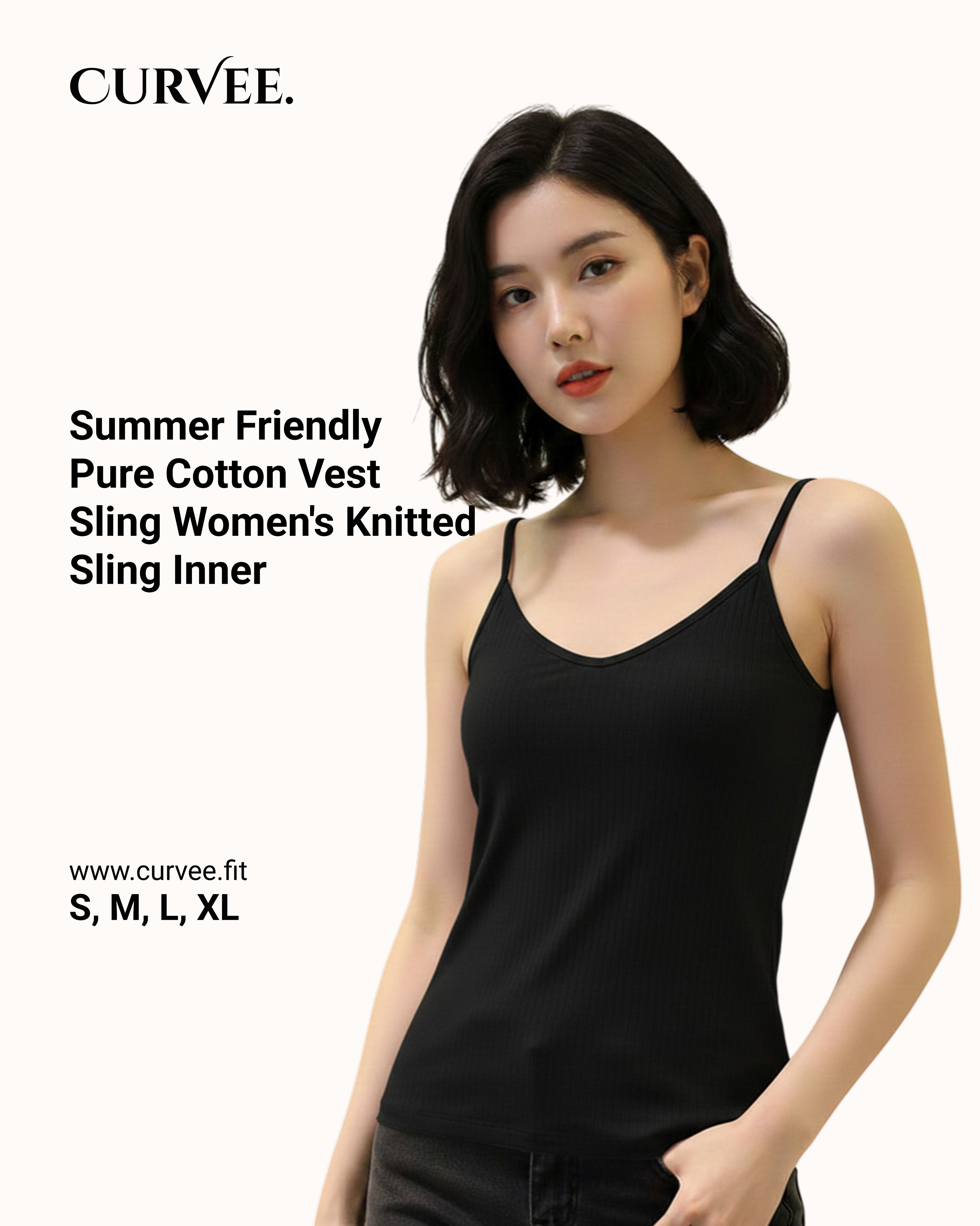 Pure Cotton Vest Sling Women's Knitted  Sling Inner